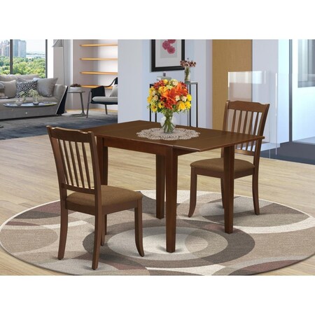 East West Furniture Norden Dining Room Set - Mahogany, Set of 3 NDDA3-MAH-C
